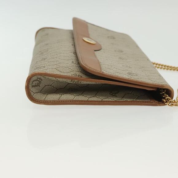 DIOR Honeycomb Canvas Chain Shoulder Bag Pvc Beige Gold - Picture 4 of 12